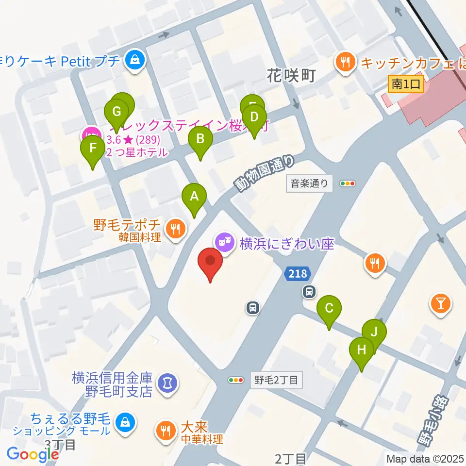 横浜にぎわい座周辺の駐車場・コインパーキング一覧地図