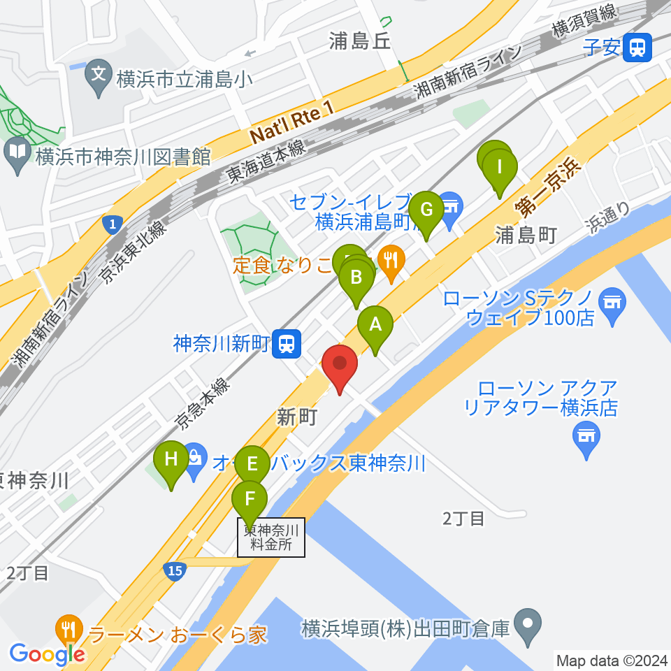 横浜ベイサイドスタジオ周辺の駐車場・コインパーキング一覧地図