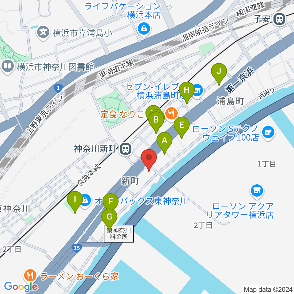 横浜ベイサイドスタジオ周辺の駐車場・コインパーキング一覧地図