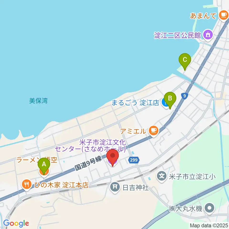 米子市淀江文化センター(さなめホール)周辺の駐車場・コインパーキング一覧地図