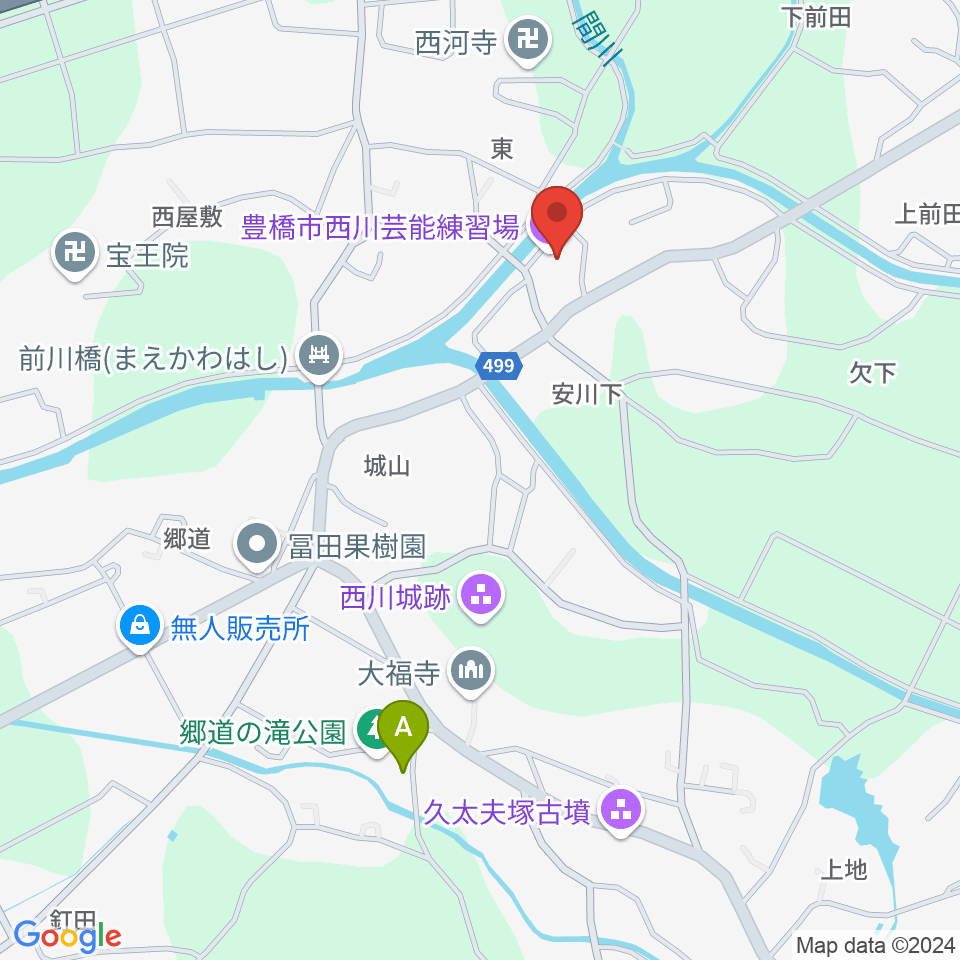 西川芸能練習場周辺の駐車場・コインパーキング一覧地図