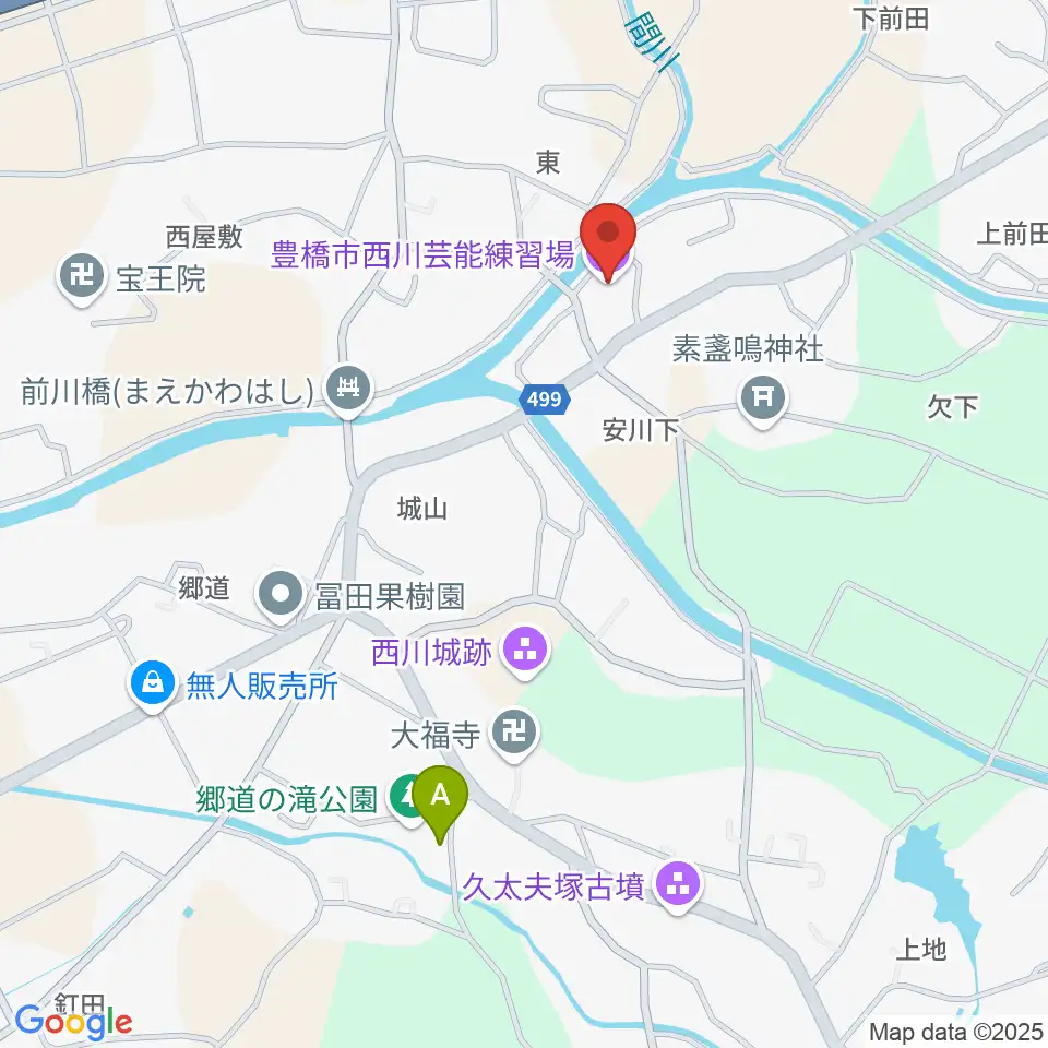 西川芸能練習場周辺の駐車場・コインパーキング一覧地図