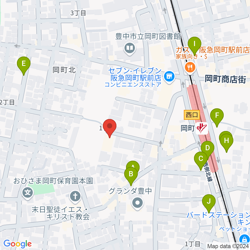 豊中市立伝統芸能館周辺の駐車場・コインパーキング一覧地図