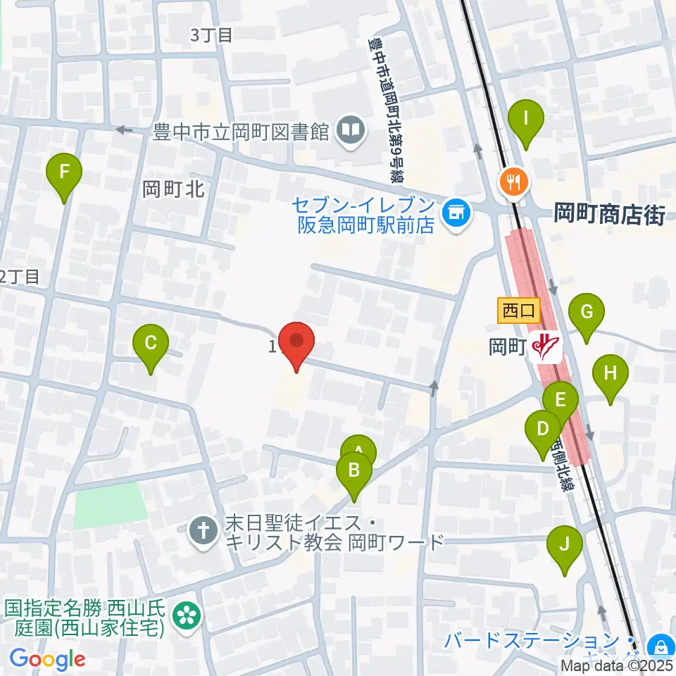 豊中市立伝統芸能館周辺の駐車場・コインパーキング一覧地図