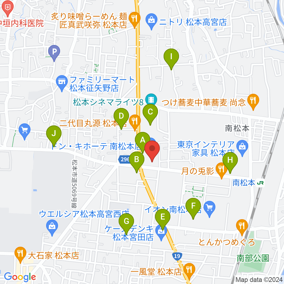 南松ホール周辺の駐車場・コインパーキング一覧地図