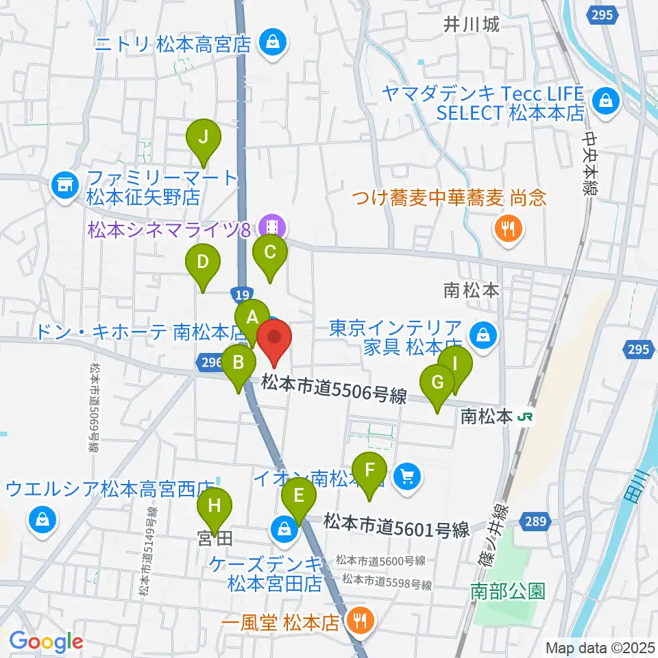 南松ホール周辺の駐車場・コインパーキング一覧地図