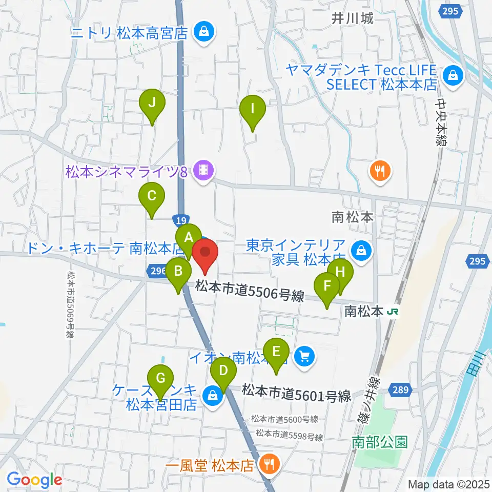 南松ホール周辺の駐車場・コインパーキング一覧地図