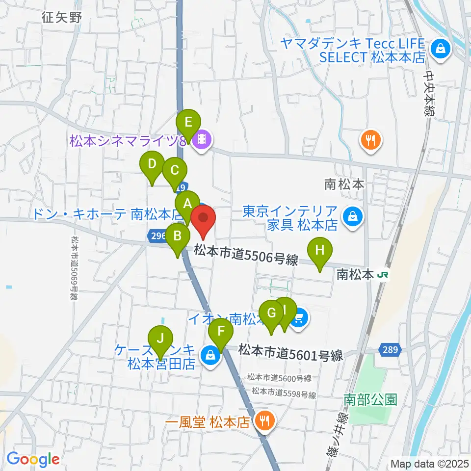 南松ホール周辺の駐車場・コインパーキング一覧地図