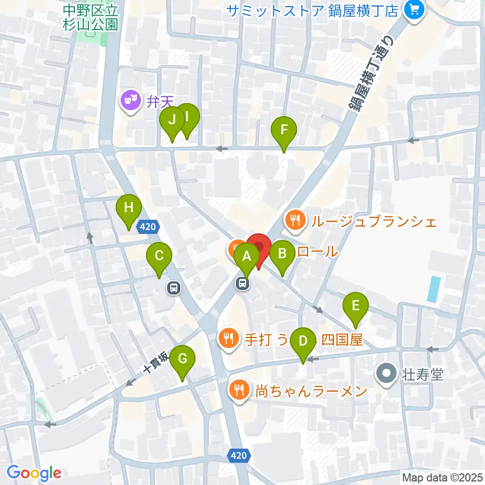 新中野ワニズホール周辺の駐車場・コインパーキング一覧地図