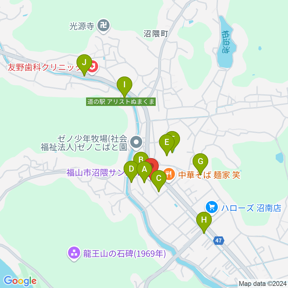 福山市沼隈サンパル周辺の駐車場・コインパーキング一覧地図