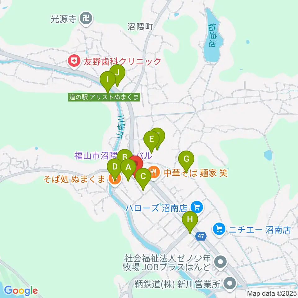 福山市沼隈サンパル周辺の駐車場・コインパーキング一覧地図