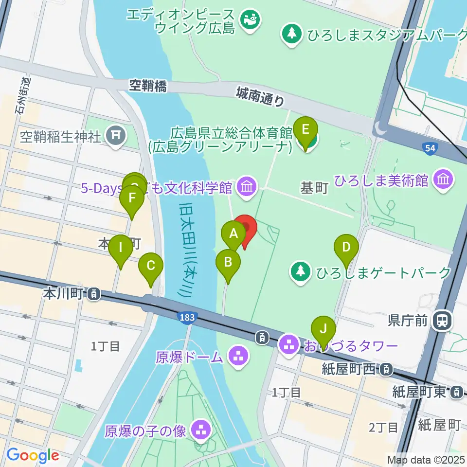 広島市青少年センター周辺の駐車場・コインパーキング一覧地図