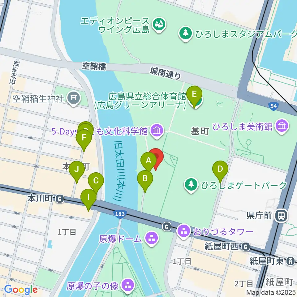 広島市青少年センター周辺の駐車場・コインパーキング一覧地図