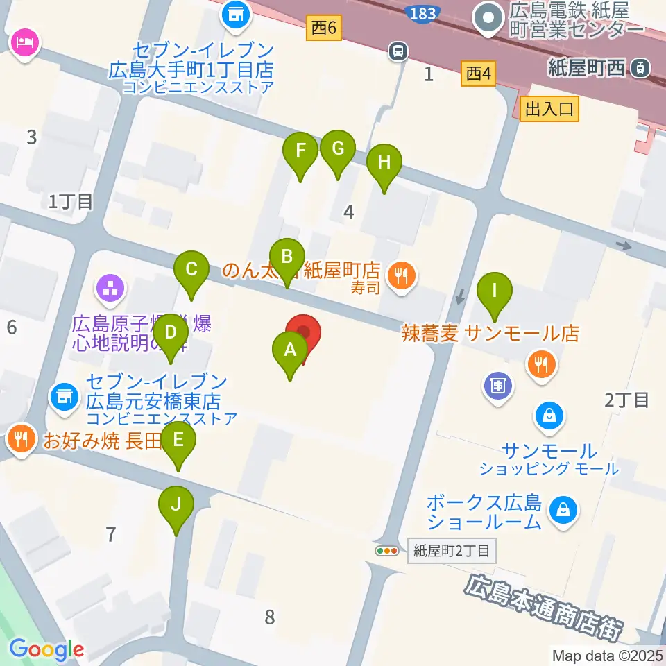 広島県民文化センター周辺の駐車場・コインパーキング一覧地図