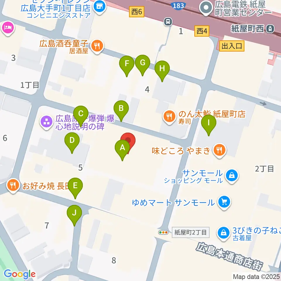 広島県民文化センター周辺の駐車場・コインパーキング一覧地図