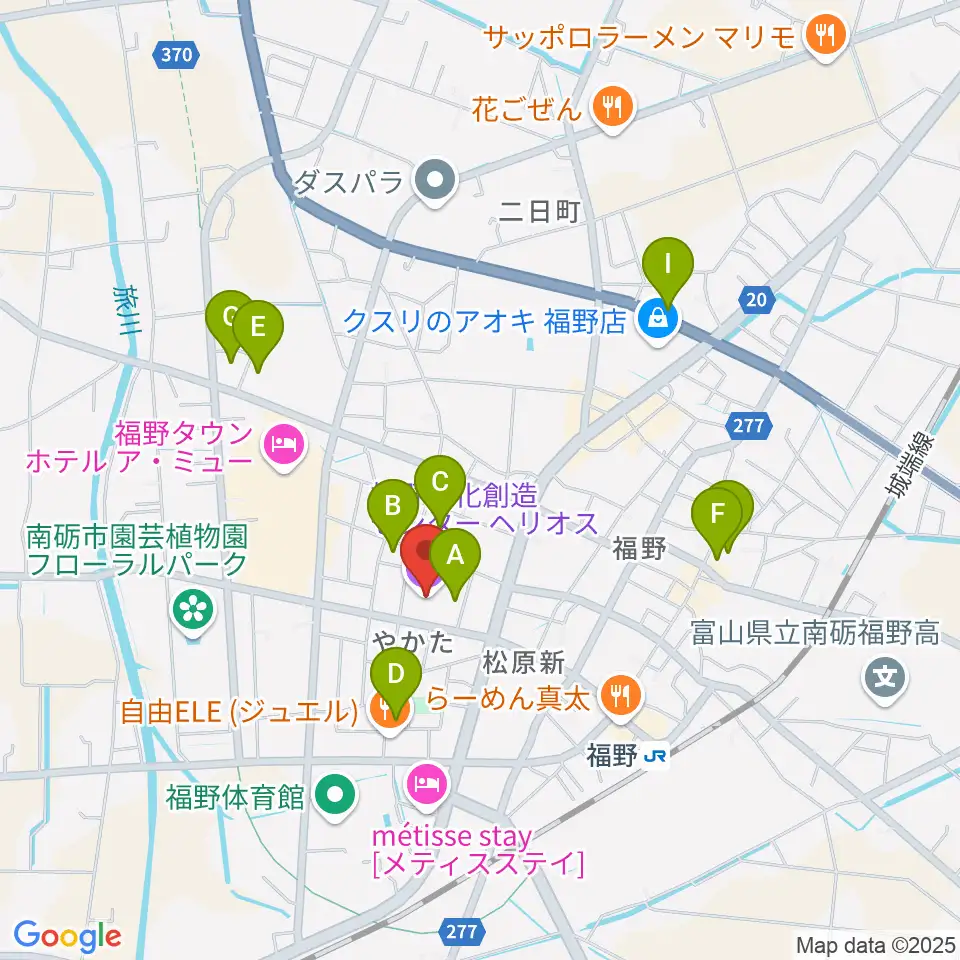 福野文化創造センター ヘリオス周辺の駐車場・コインパーキング一覧地図