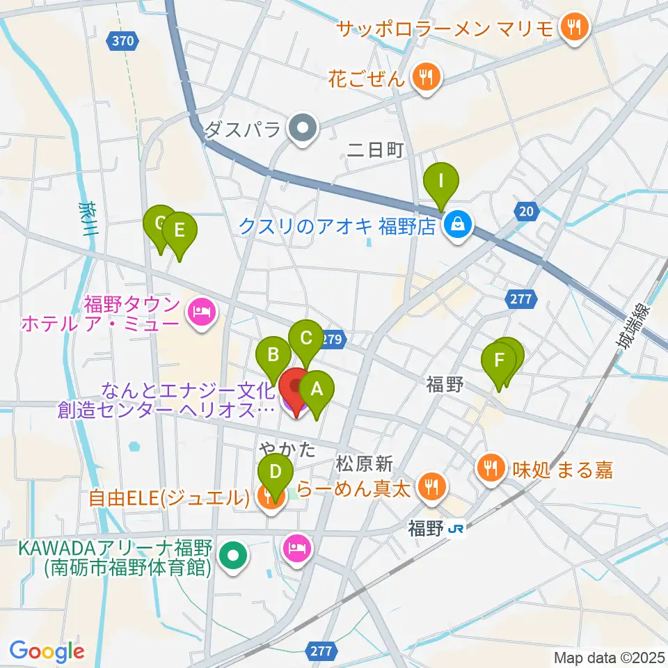 なんとエナジー文化創造センターヘリオス周辺の駐車場・コインパーキング一覧地図