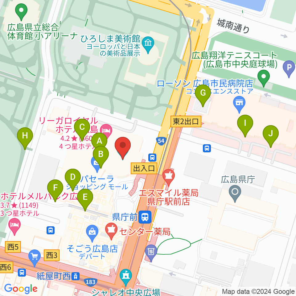 NTTクレドホール周辺の駐車場・コインパーキング一覧地図