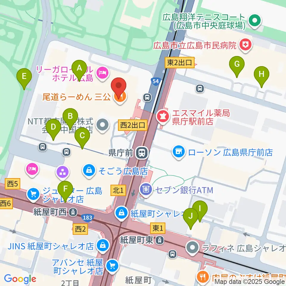 NTTクレドホール周辺の駐車場・コインパーキング一覧地図