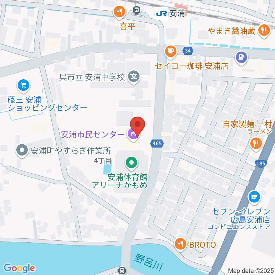 安浦まちづくりセンター周辺の駐車場・コインパーキング一覧地図