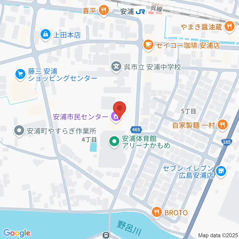 安浦まちづくりセンター周辺の駐車場・コインパーキング一覧地図