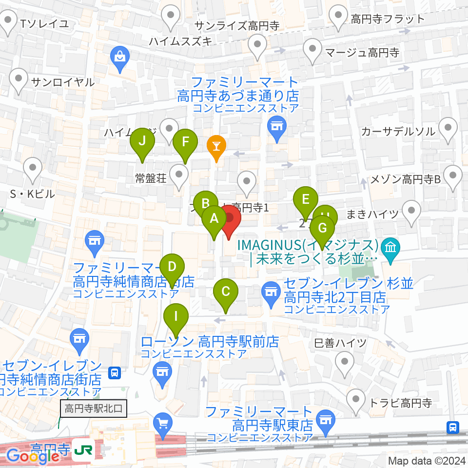 高円寺スタジオ・コヤーマ周辺の駐車場・コインパーキング一覧地図