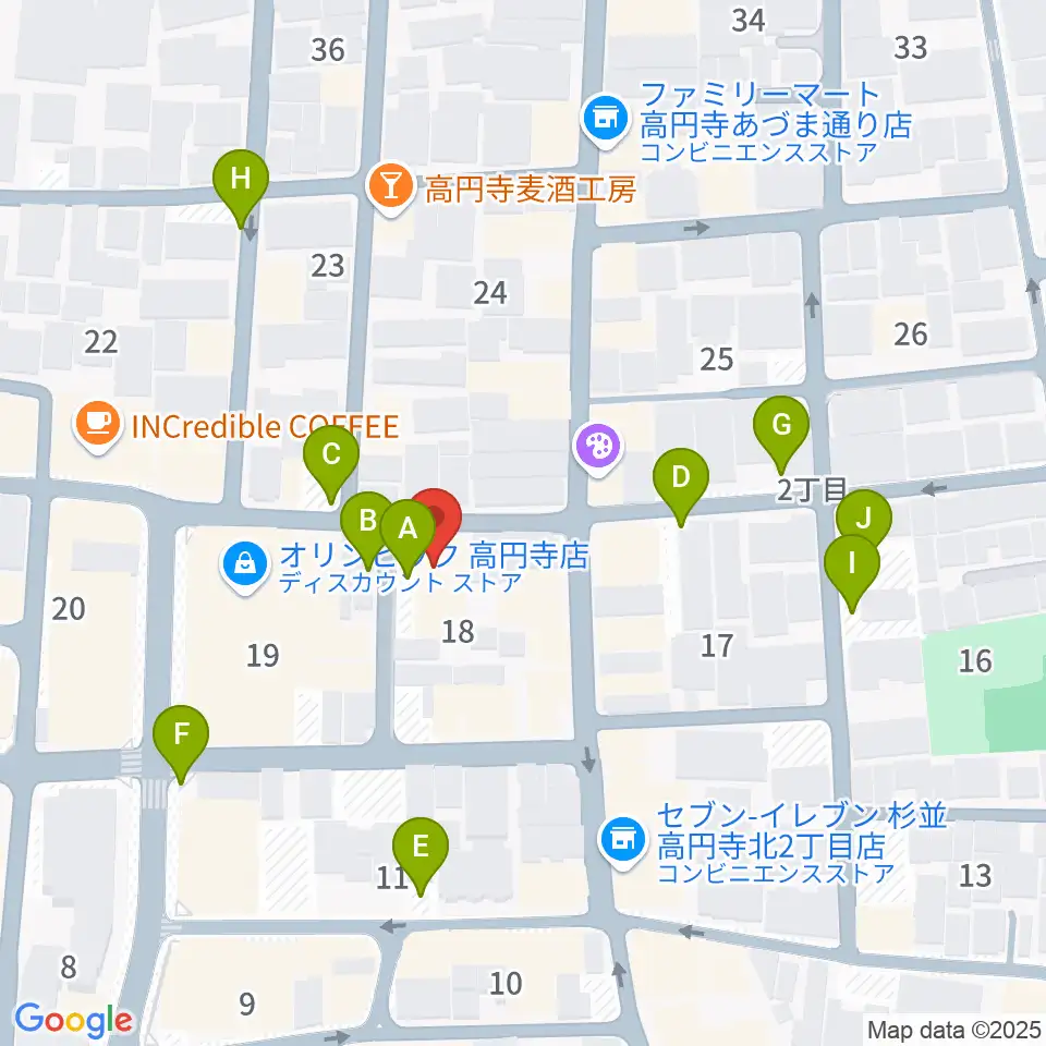 高円寺スタジオ・コヤーマ周辺の駐車場・コインパーキング一覧地図