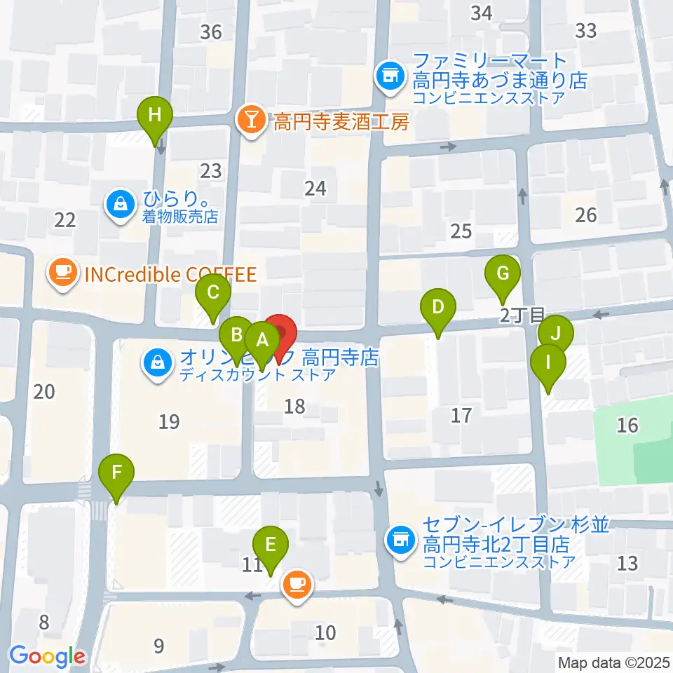 高円寺スタジオ・コヤーマ周辺の駐車場・コインパーキング一覧地図