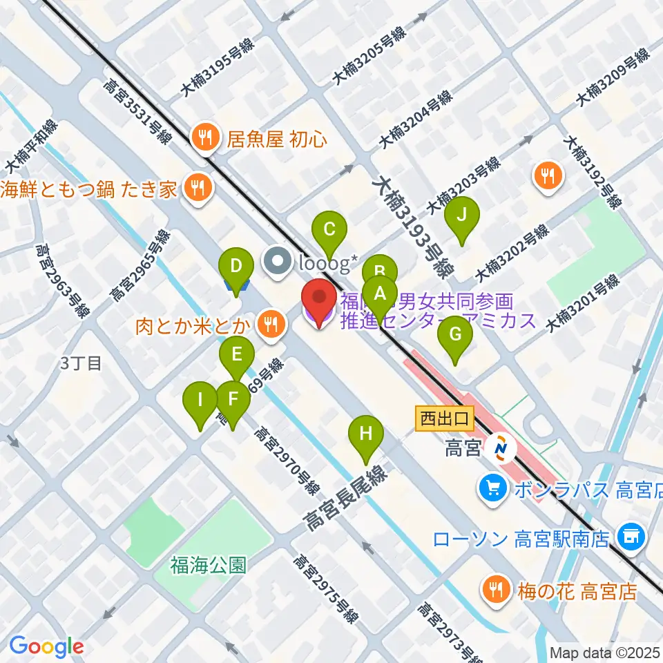 福岡市男女共同参画推進センター・アミカス周辺の駐車場・コインパーキング一覧地図