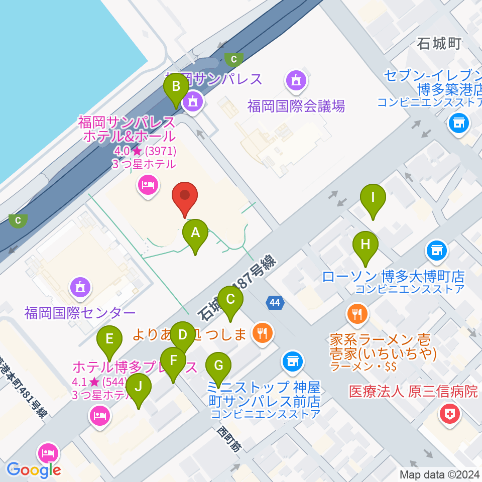 湾岸劇場 博多扇貝周辺の駐車場・コインパーキング一覧地図