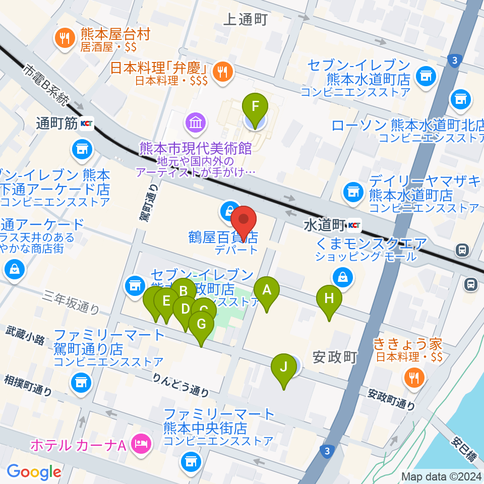 NHK文化センター 熊本教室周辺の駐車場・コインパーキング一覧地図