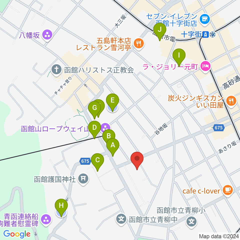 函館市公民館周辺の駐車場・コインパーキング一覧地図