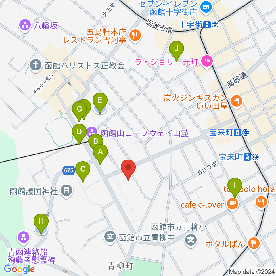 函館市公民館周辺の駐車場・コインパーキング一覧地図