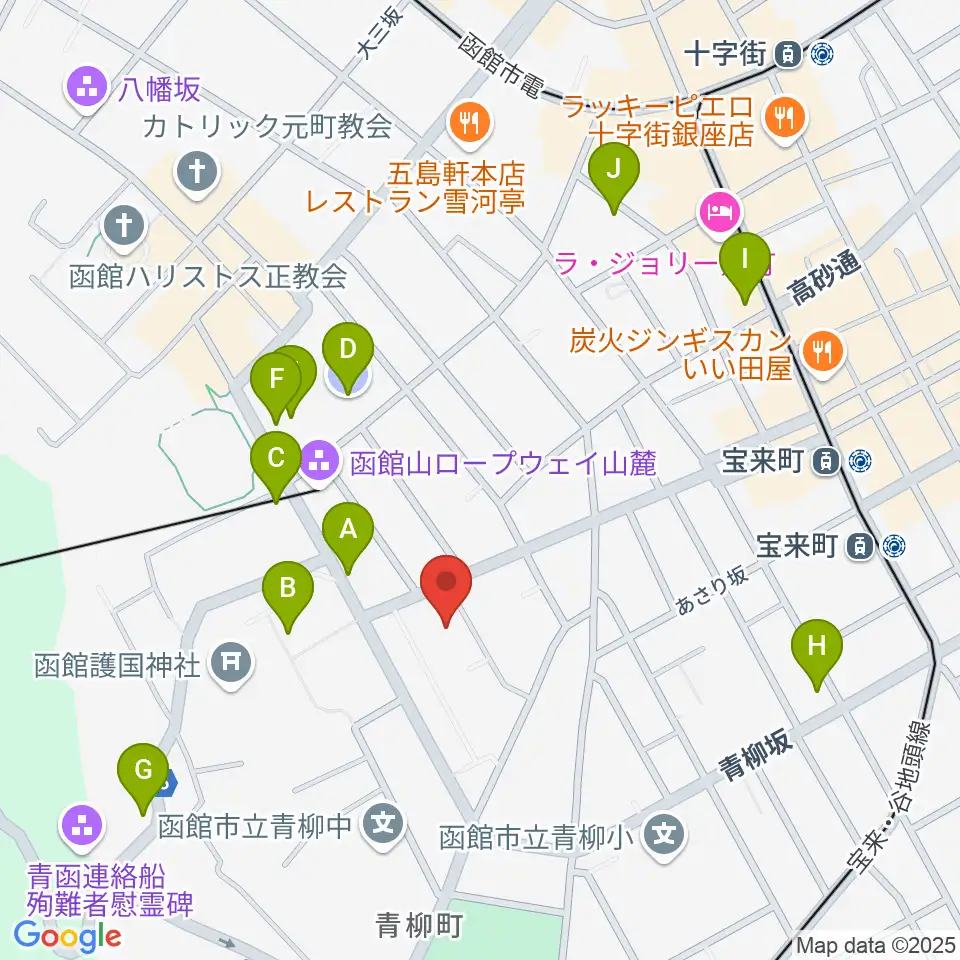 函館市公民館周辺の駐車場・コインパーキング一覧地図