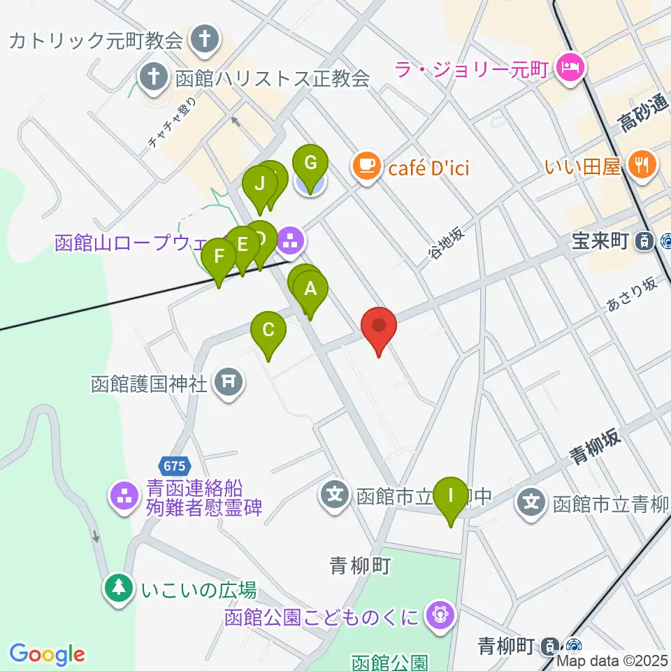 函館市公民館周辺の駐車場・コインパーキング一覧地図