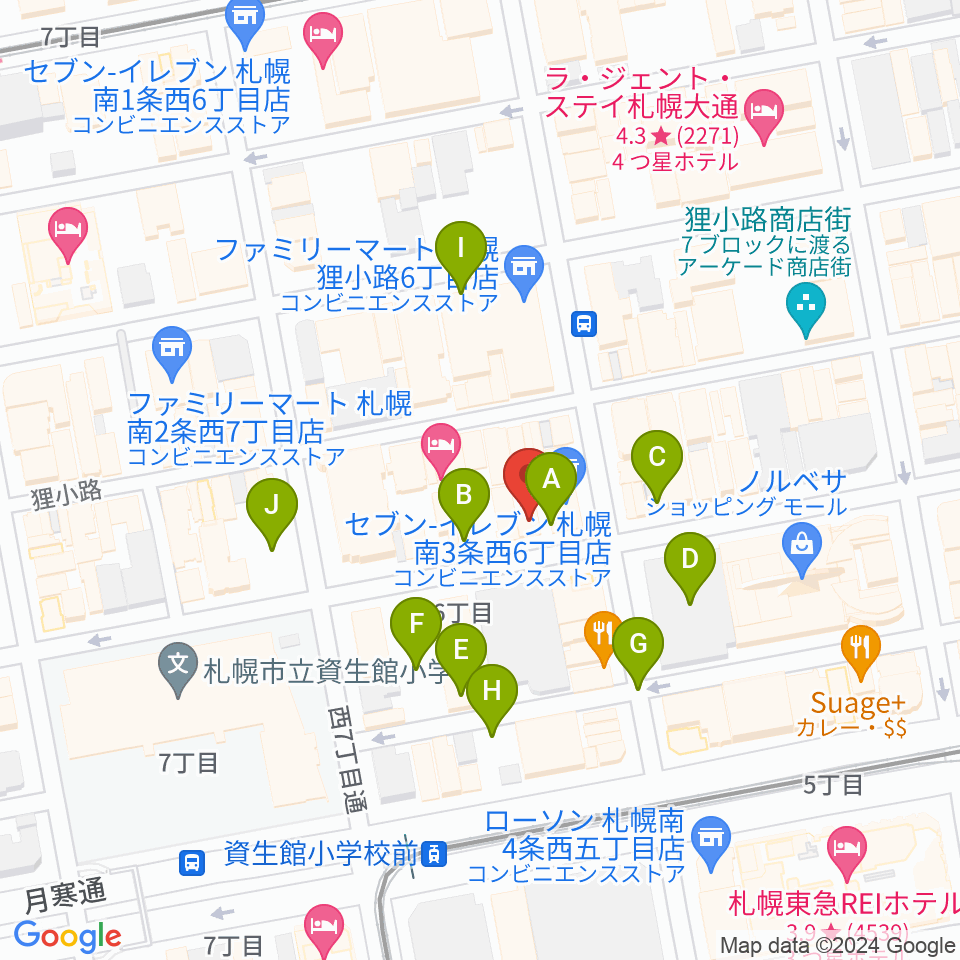 ムジカホールカフェ周辺の駐車場・コインパーキング一覧地図