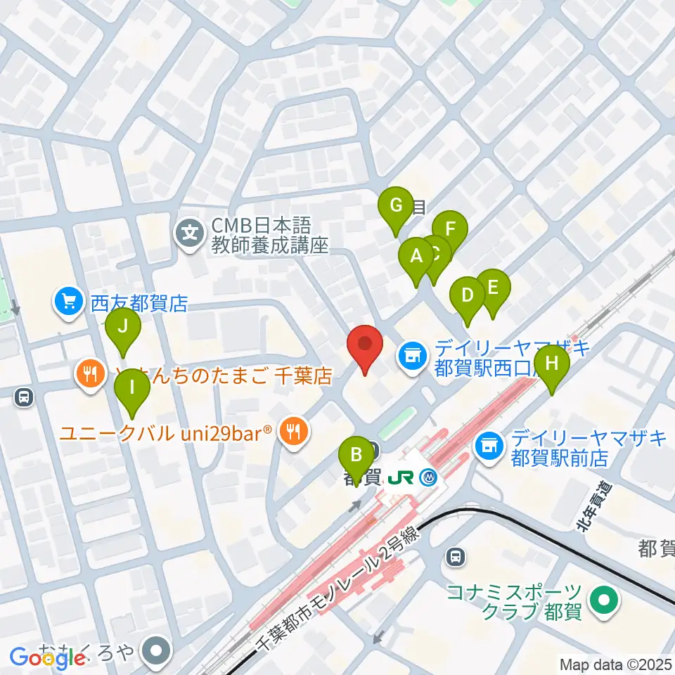 アイバ楽器 都賀センター周辺の駐車場・コインパーキング一覧地図