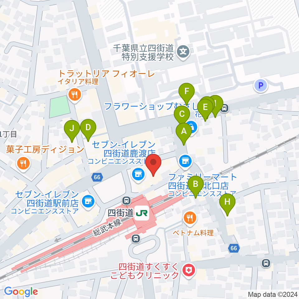 アイバ楽器 四街道駅前センター周辺の駐車場・コインパーキング一覧地図