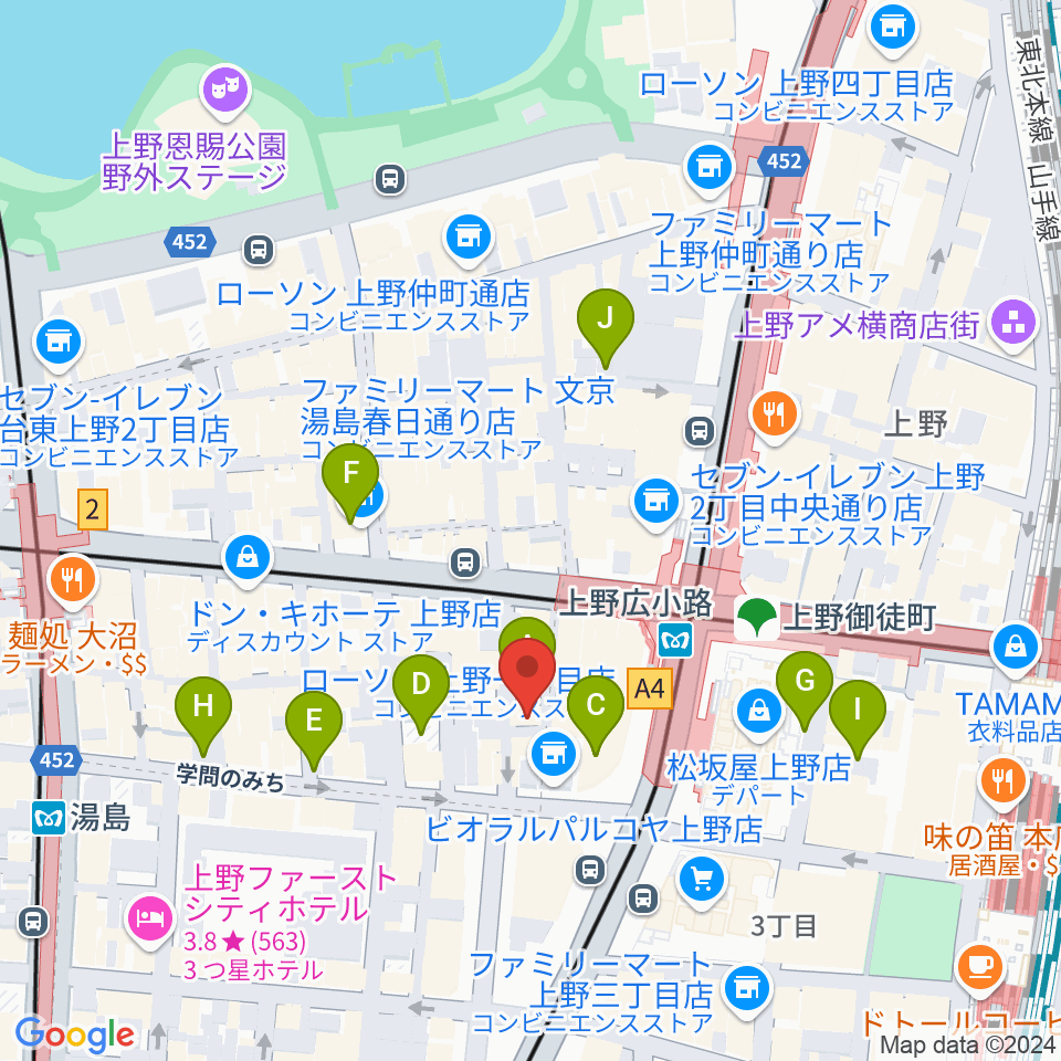 御徒町JAM SESSION周辺の駐車場・コインパーキング一覧地図