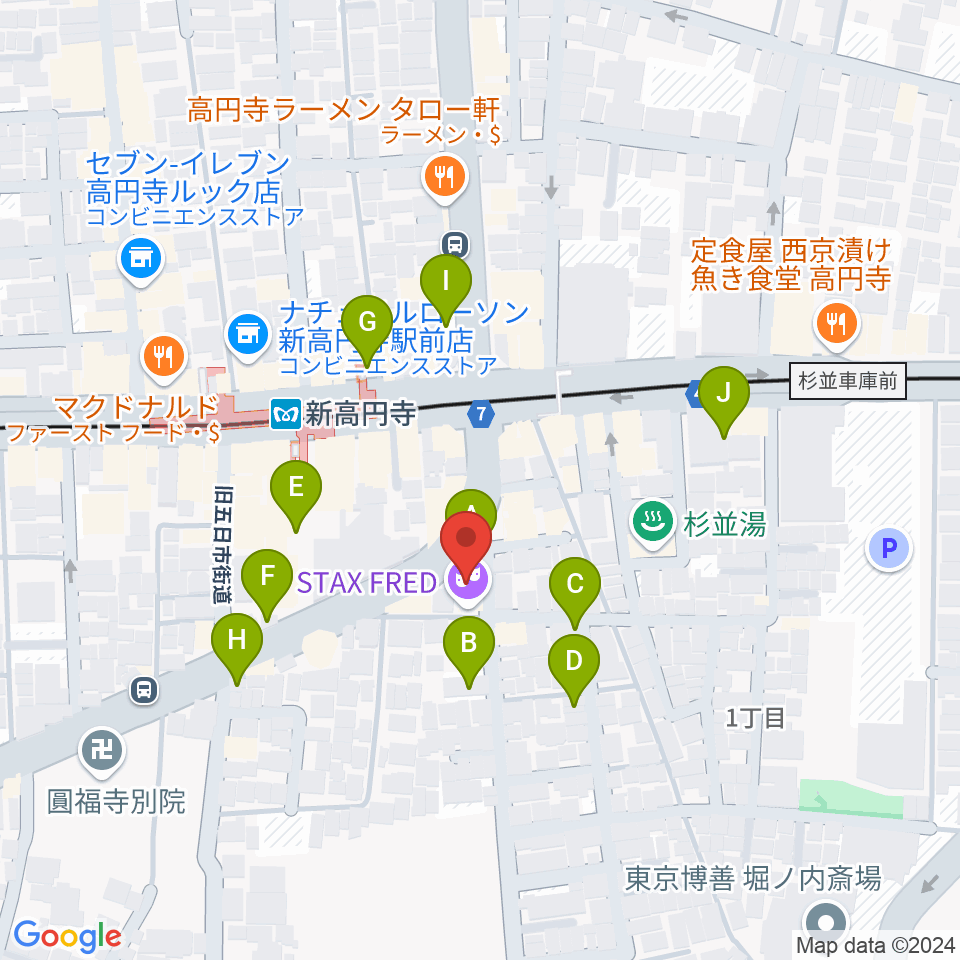 新高円寺カナデミア周辺の駐車場・コインパーキング一覧地図