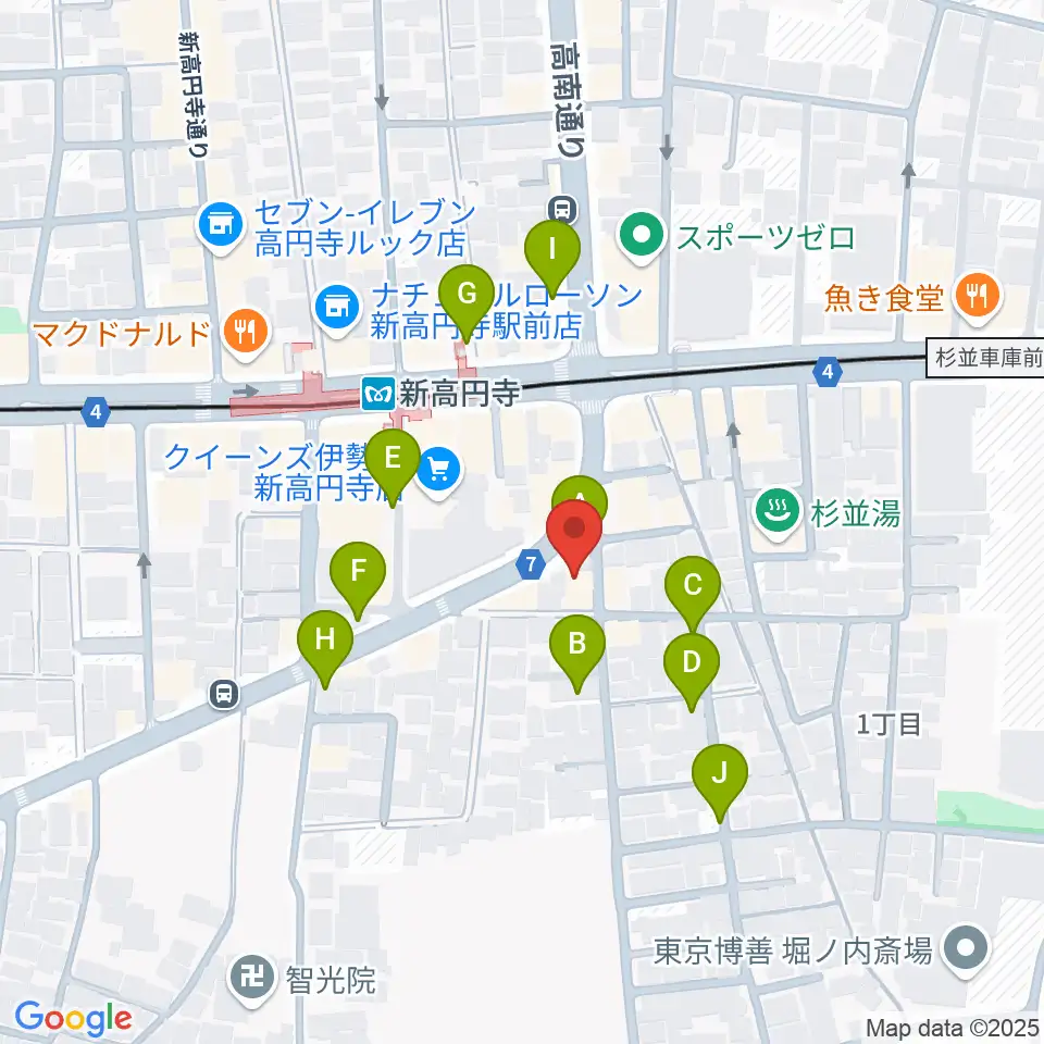 新高円寺カナデミア周辺の駐車場・コインパーキング一覧地図