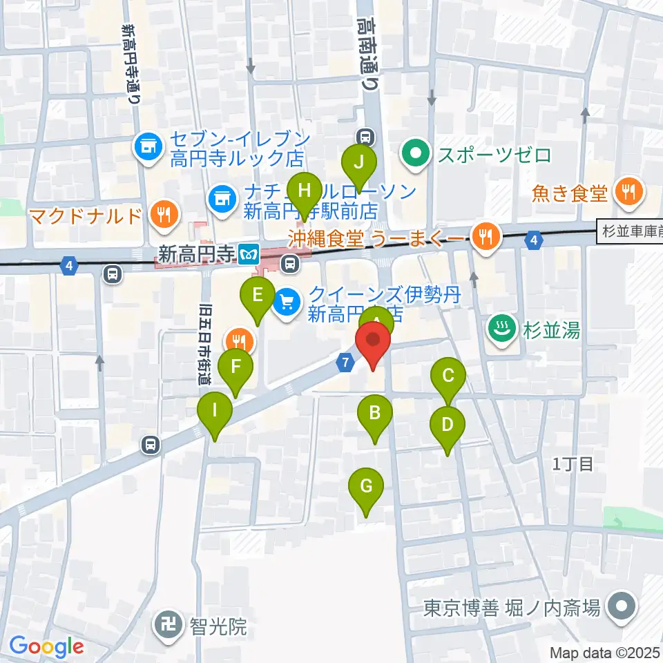 新高円寺カナデミア周辺の駐車場・コインパーキング一覧地図