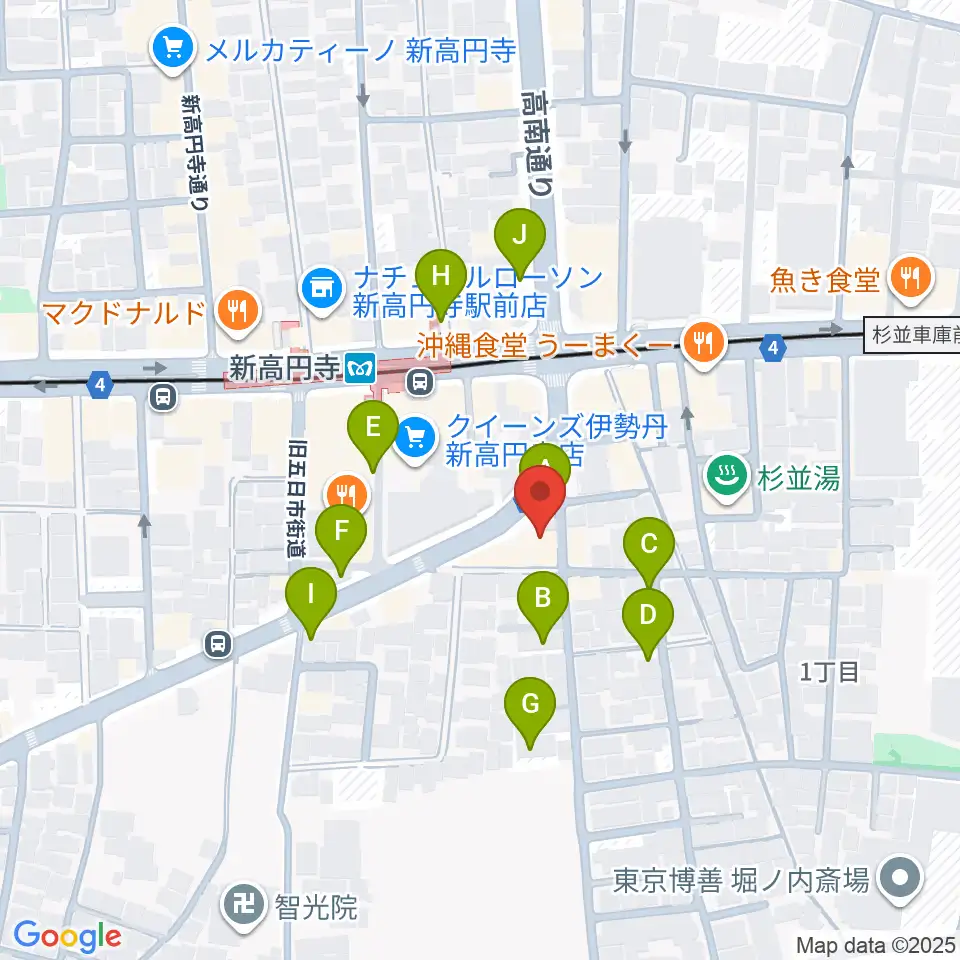 新高円寺カナデミア周辺の駐車場・コインパーキング一覧地図
