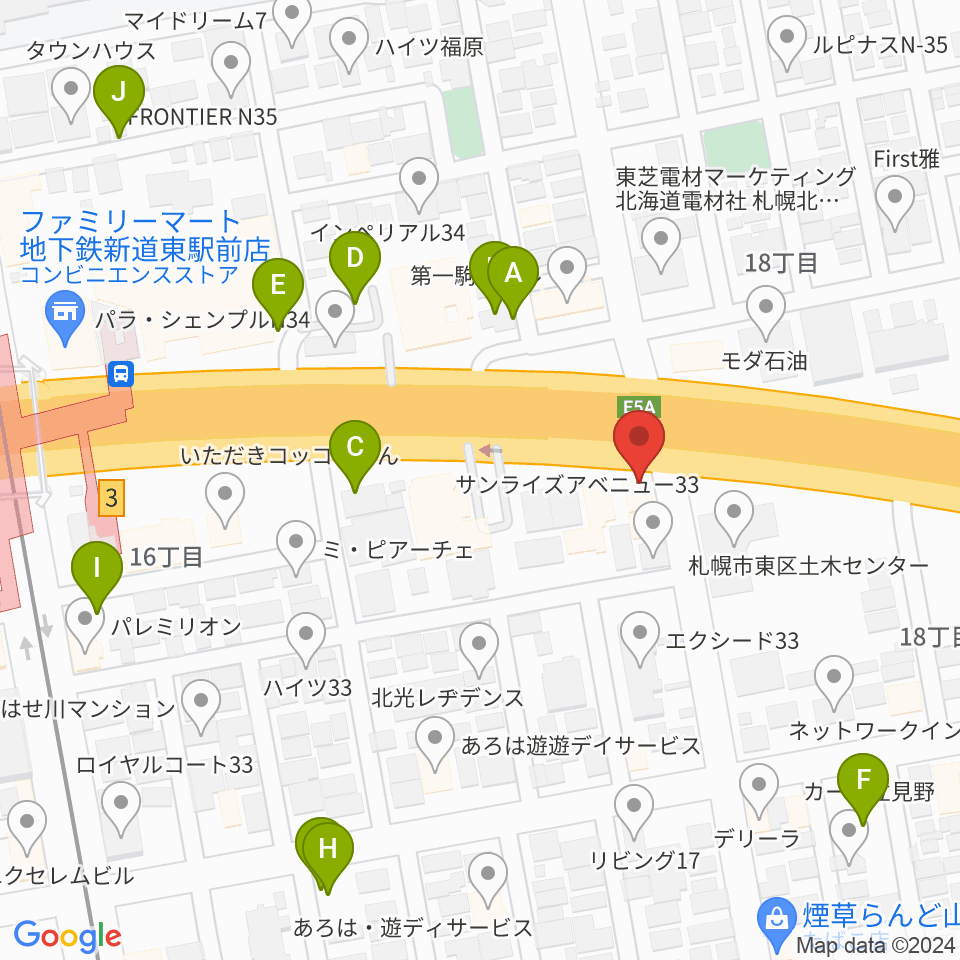 札幌SOLID周辺の駐車場・コインパーキング一覧地図