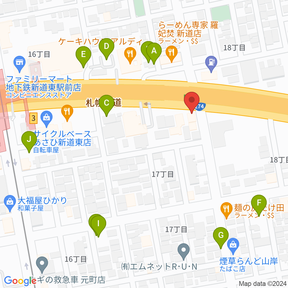 札幌SOLID周辺の駐車場・コインパーキング一覧地図