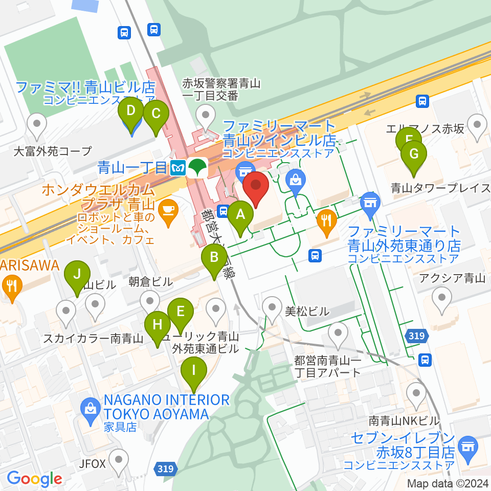 NHK文化センター 青山教室周辺の駐車場・コインパーキング一覧地図