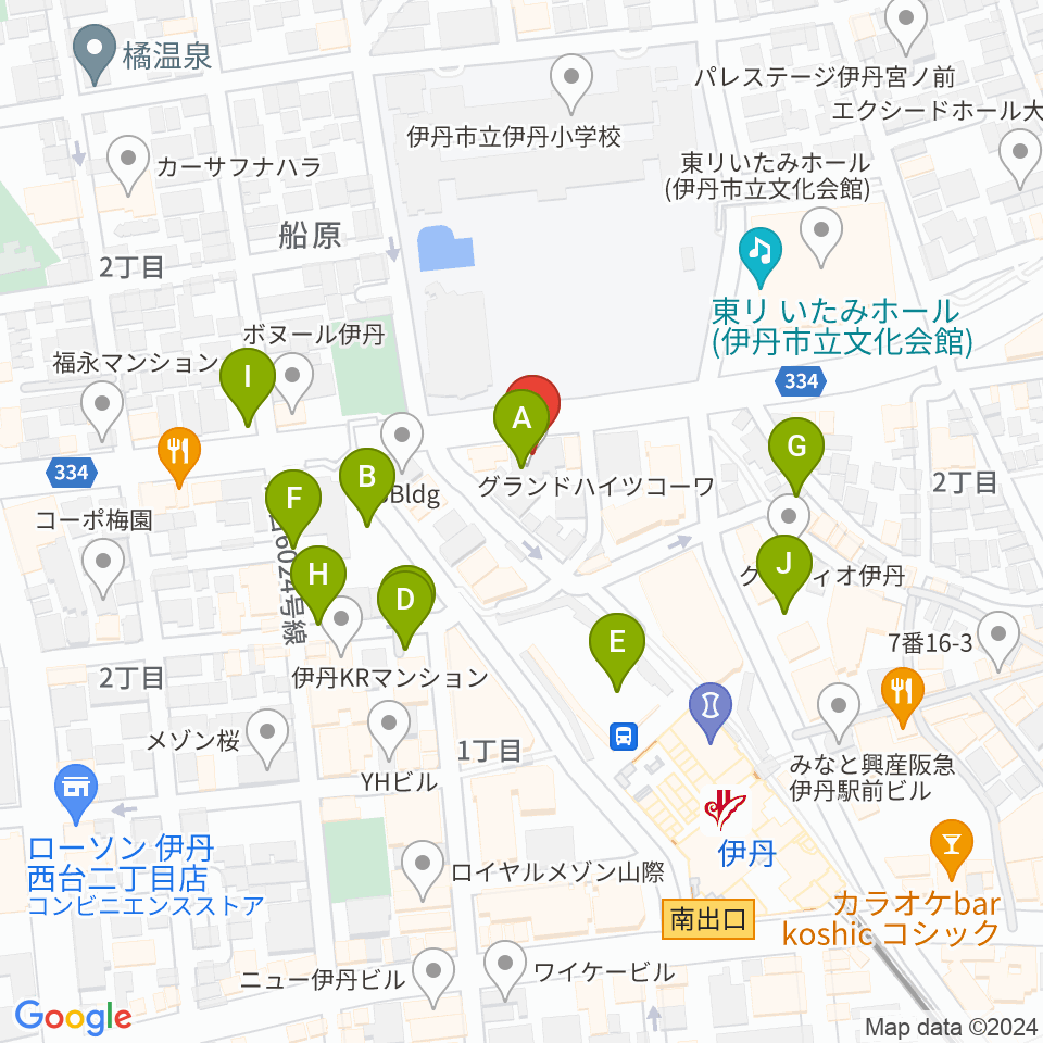 伊丹ALWAYS周辺の駐車場・コインパーキング一覧地図