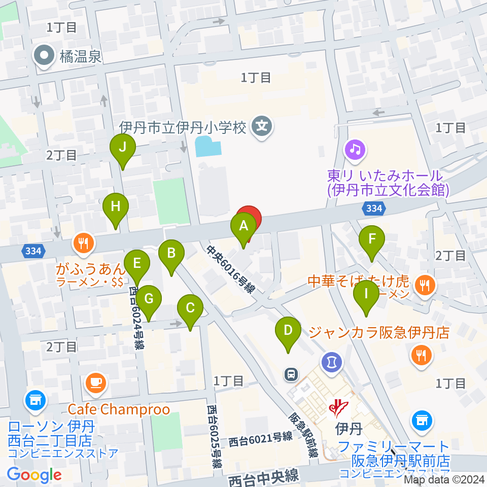 伊丹ALWAYS周辺の駐車場・コインパーキング一覧地図