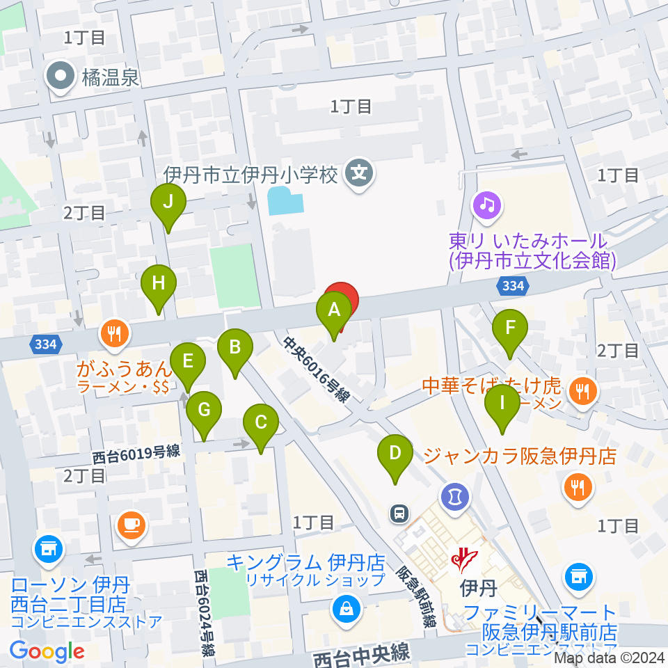 伊丹ALWAYS周辺の駐車場・コインパーキング一覧地図