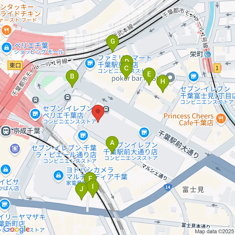 NHK文化センター千葉教室周辺の駐車場・コインパーキング一覧地図